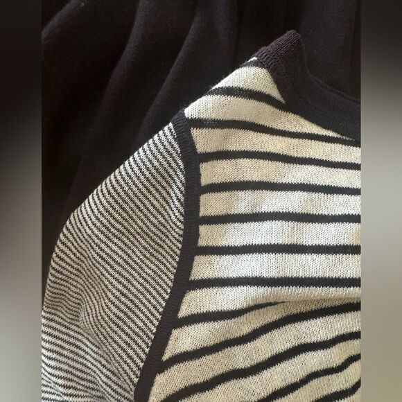 Tory Burch Lightweight Striped Elbow Patch Sweater - Picture 4 of 7